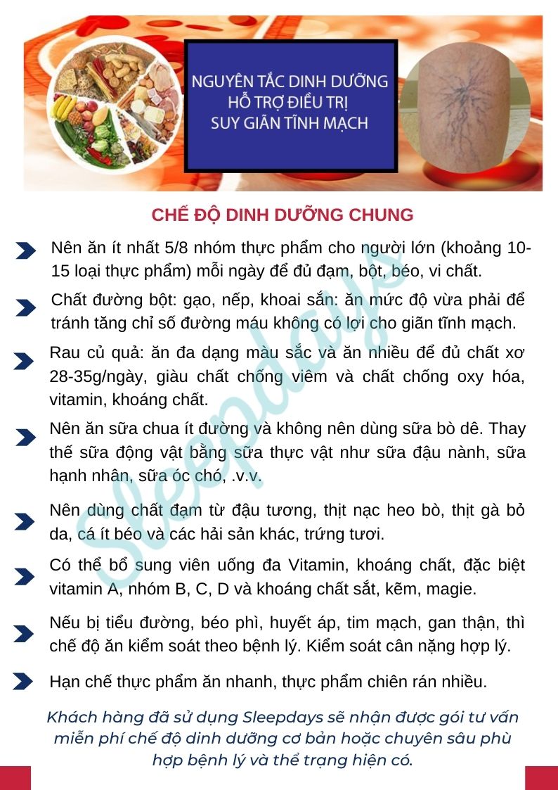 Dinh dưỡng cho người giãn tĩnh mạch
