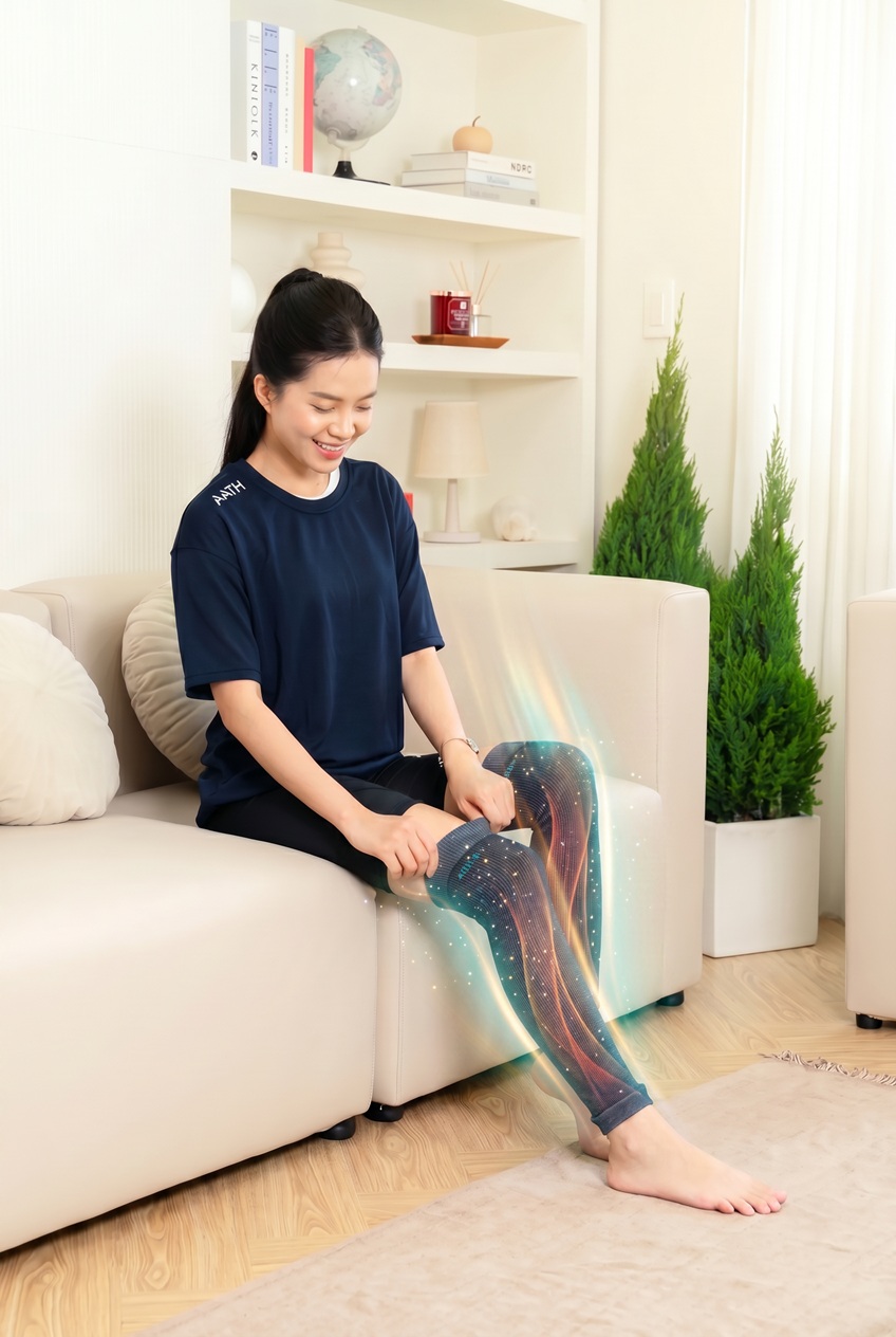 tất nano aath nhật bản giảm đau mỏi chân, vớ giãn tĩnh mạch, loại dễ mang, không bó thít chân